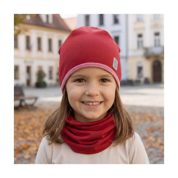Čepice podšitá Outlast® červená/tm. starorůžová Little Angel