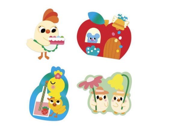 Velké samolepky Jaro 50 ks Stickers Janod