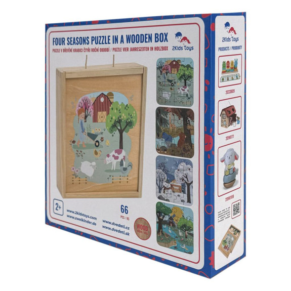 Puzzle v dřevěné krabici Čtyři roční období 2Kids Toys
