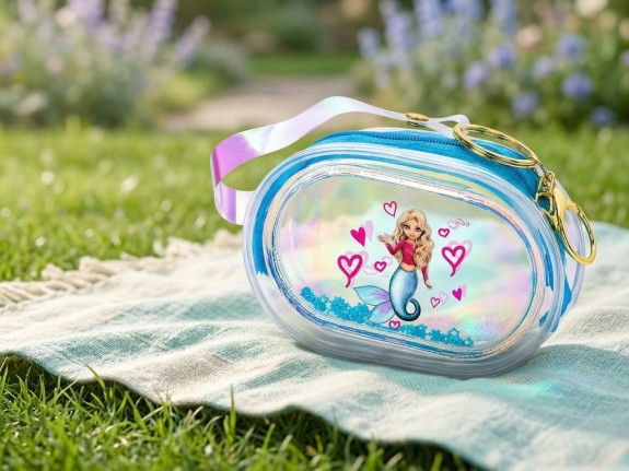 Peněženka holografická 11 cm Mermaid Stars