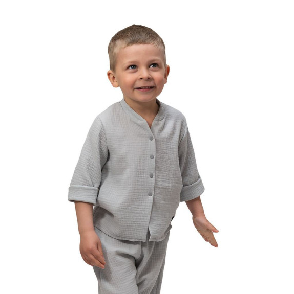 Dětská mušelínová košile Luca Dove Grey Esito