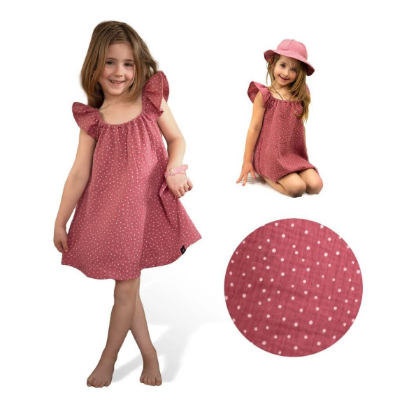 Dívčí klobouk mušelín Ruby dot Esito