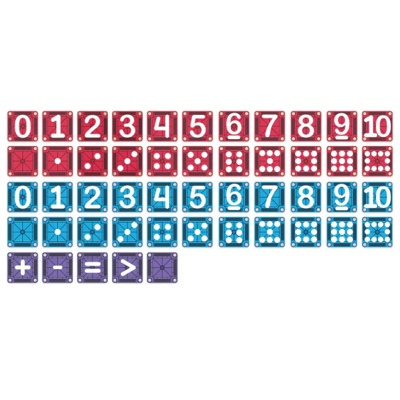 Magnetická stavebnice microMAGS Learn Numbers 56 dílů Magna-Tiles
