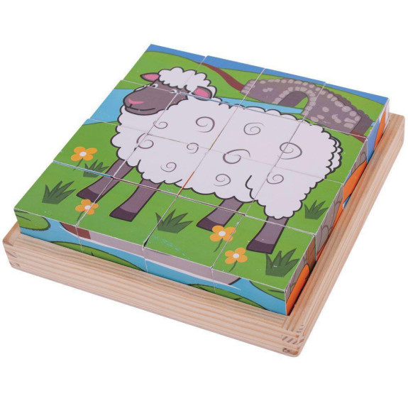 Obrázkové kostky farma Bigjigs Toys