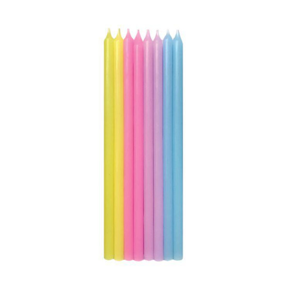 Svíčky 16 ks neonová 14,5 cm