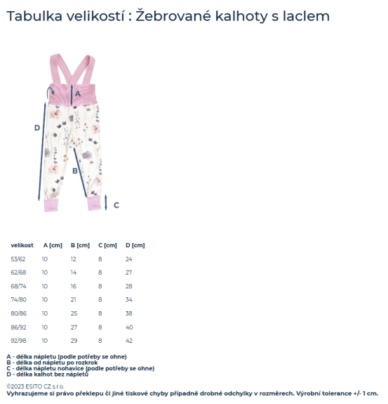 Rostoucí žebrované kalhoty s laclem Color Sage - zelená Esito
