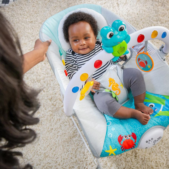 Lehátko hudební vibrační se světly Kick to It Neptune do 9 kg Baby Einstein