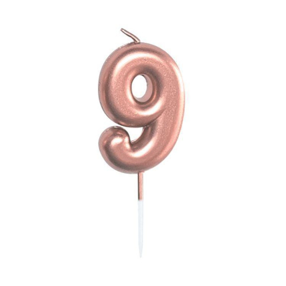 Svíčka dortová rose gold 5 cm