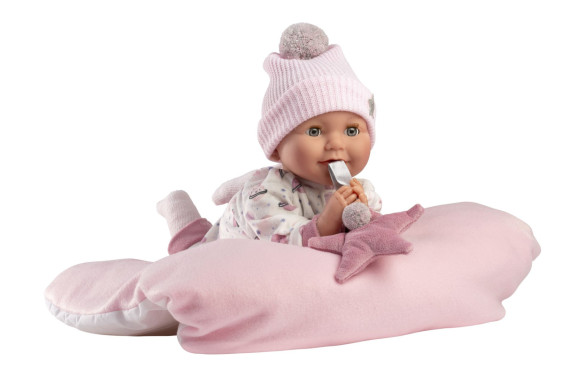 Mrkací realistická panenka miminko se zvuky a měkkým tělem 42 cm New born Llorens
