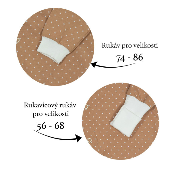 Kojenecký overal na spaní Dot brown hnědá Esito