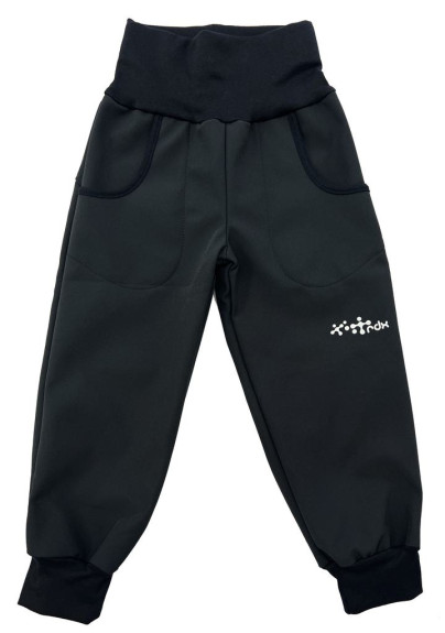 Černé softshell kalhoty s reflexním prvkem a lemem RDX