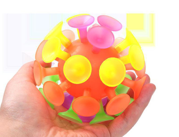 Přísavkový míč 10 cm se světlem