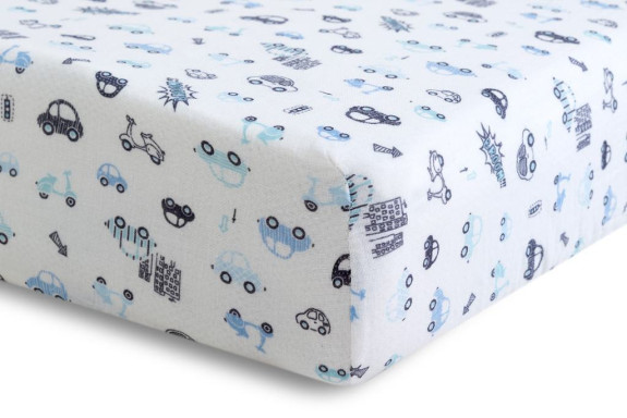 Mušelínové prostěradlo Design s gumou 60 x 120 cm BabyMatex