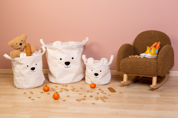 Koš na hračky Teddy Off White 40 x 40 x 40 cm Childhome