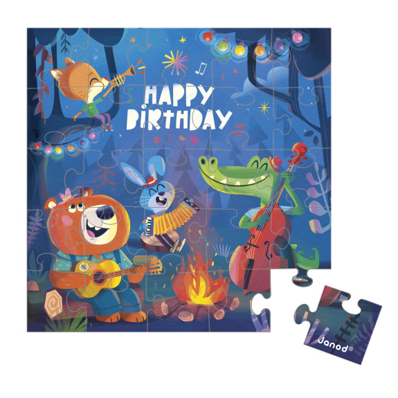 Blahopřání k narozeninám s puzzle Janod