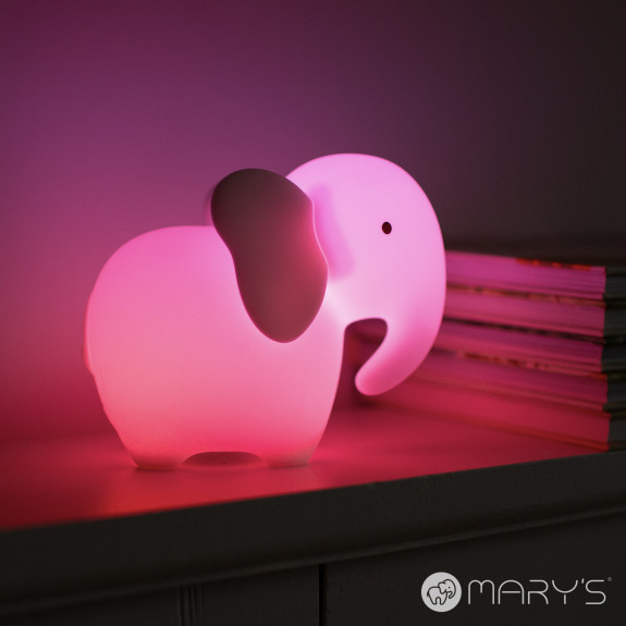 LED silikonová noční lampička Rgb s dálkovým ovladačem - slon Mary's