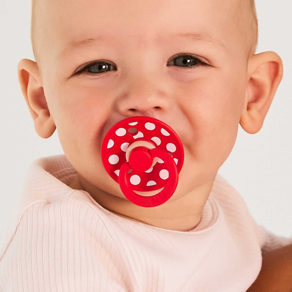 Anatomický dudlík z prírodního kaučuku Colour Polka 2 ks 0 - 6 měsíců Bibs