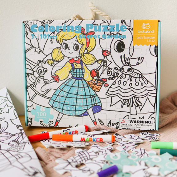 Vybarvovací puzzle Utajená zahrada 100 ks