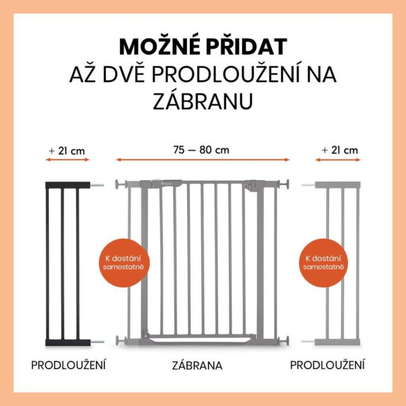 Zábrana Open N Stop 2 rozšíření o 21 cm Hauck
