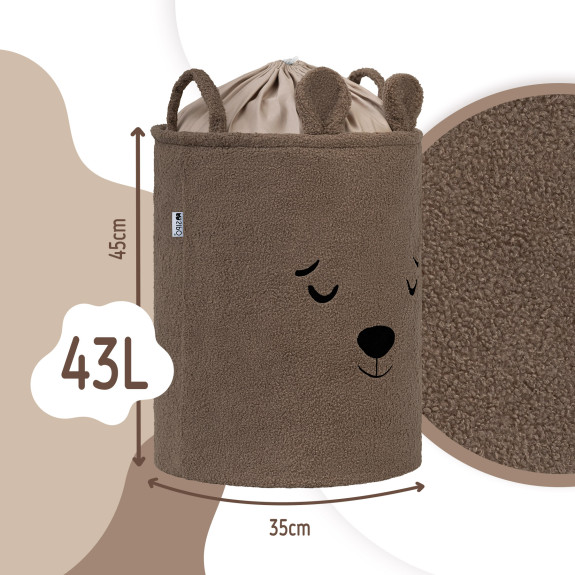 Koš na hračky Premium Bouclé se šňůrkou 43 l Sipo