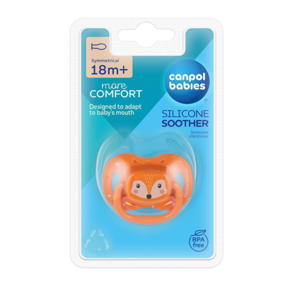 Šidítko silikonové symetrické 18 m + Cute Animals Canpol babies