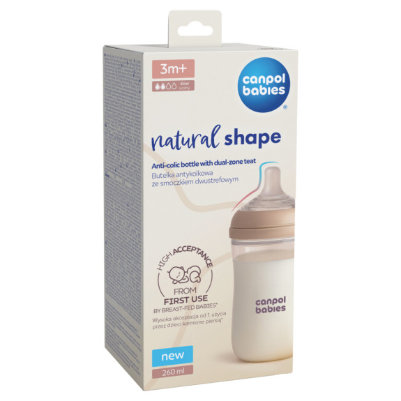 Láhev antikoliková Natural Shape 260 ml Canpol babies