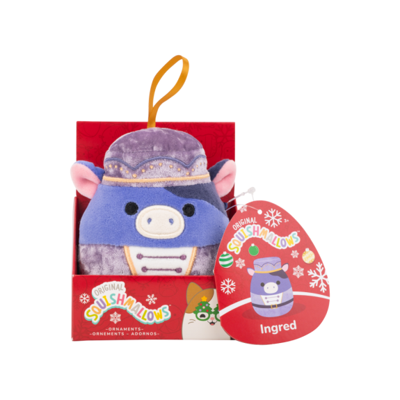 Vánoční ozdoba Kráva louskáček - Ingred 10 cm Squishmallows