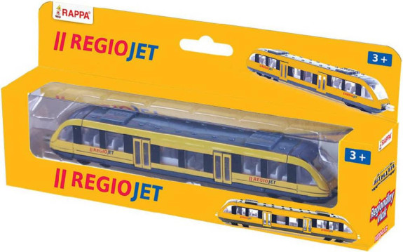 Vlak žlutý RegioJet kov/plast 17cm