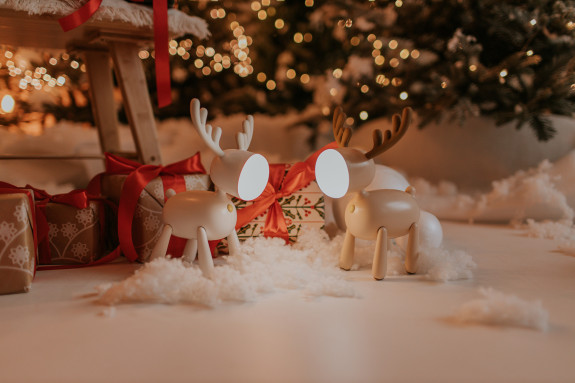 LED nastavitelná noční lampička - jelen, béžová Mary's