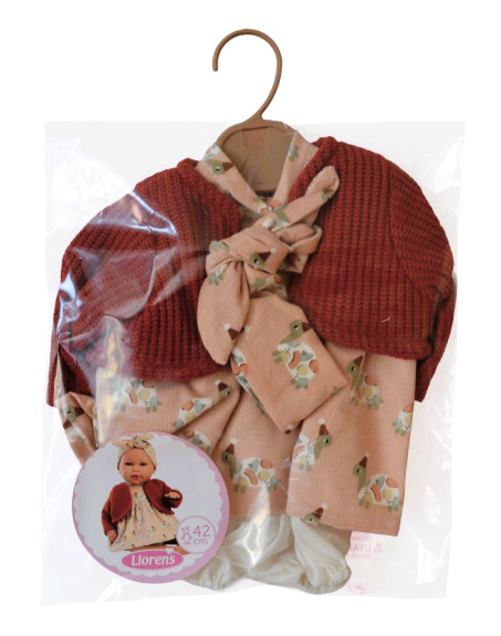 Obleček pro panenku miminko New Born velikosti 40-42 cm s doplňky Llorens