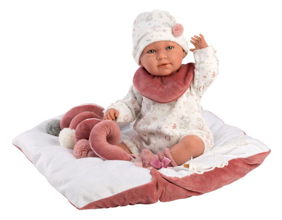 Obleček pro panenku New Born velikosti 40-42 cm a podložka se spirálou Llorens