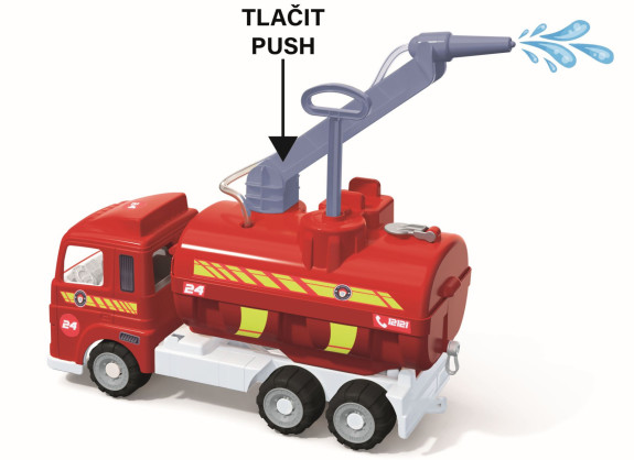 Hasičký vůz s funkční stříkačkou a pogumovanými koly - délka 52 cm Androni Heavy Trucks