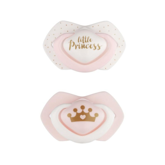 Silikonová šidítka symetrická set Light touch ROYAL BABY růžové