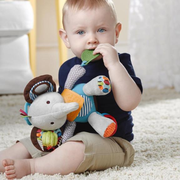 Hračka na C- kroužku aktivní Bandana Buddies - Sloník 0m+