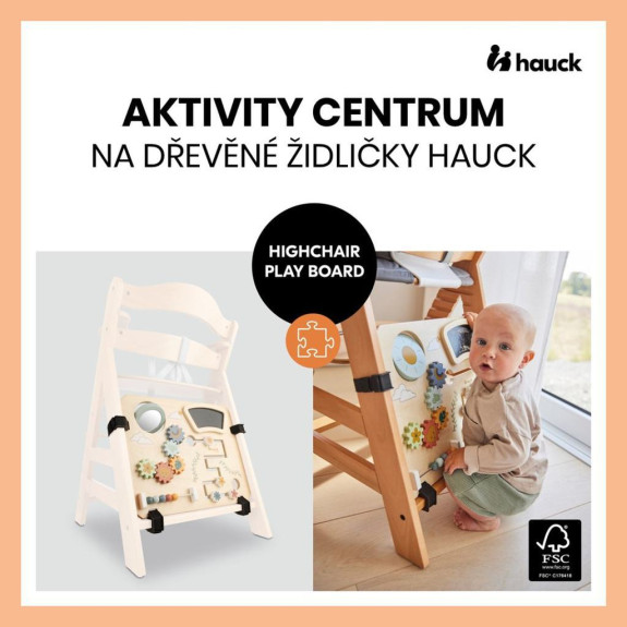 Aktivity centrum Play board na dřevěné židličky Alpha+/Beta+/Arketa Hauck