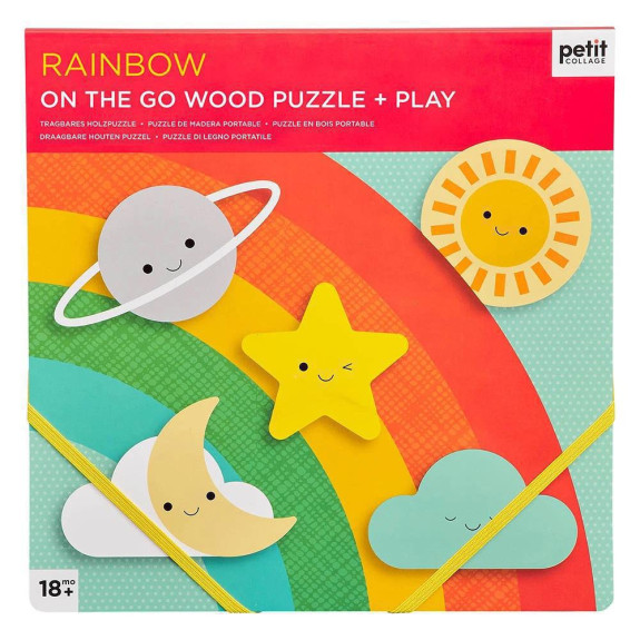 Petit Collage Robustní dřevěné puzzle