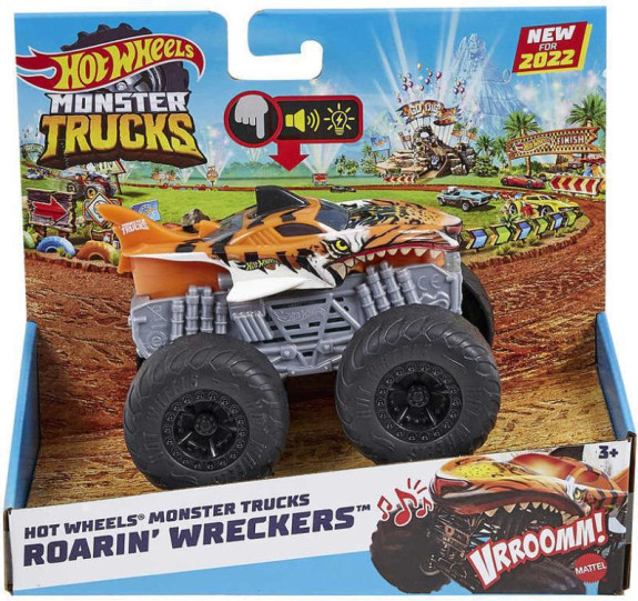 Hot Wheels Monster trucks svítící a rámusící vrak HDX60