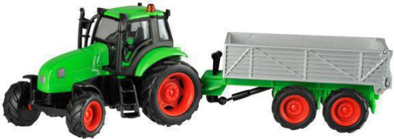 Traktor s vlečkou na setrvačník se zvukem a světlem, kov