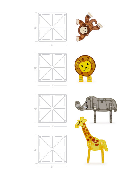 Magnetická stavebnice Safari 25 dílů Magna-tiles