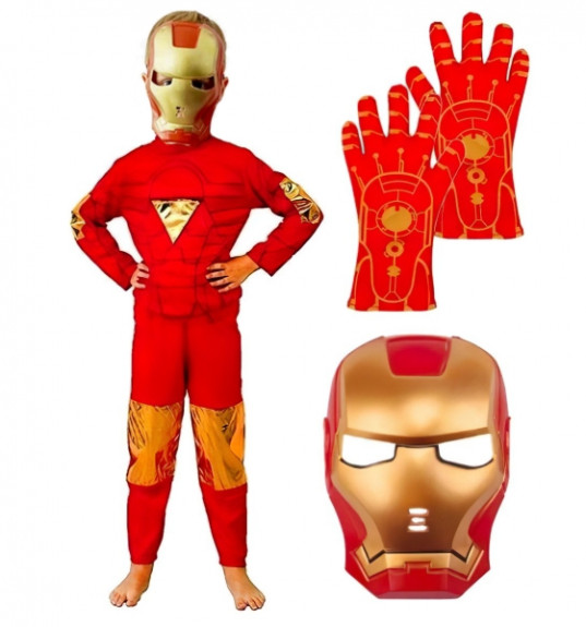 Dětský kostým Iron man s maskou a rukavicemi