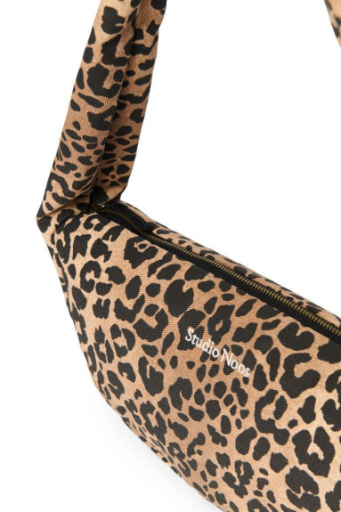 Cotton Mini Cross Body Bag Brown Leopard Studio Noos