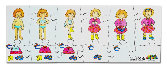 Dřevěný puzzle set 4 x 12 dílů Oblékání