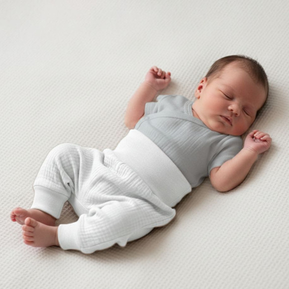 Kojenecké kalhoty - buggy mušelín bílá Baby Service