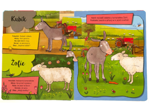 Kamarádi zvířátka kniha s puzzle Přátelé z farmy