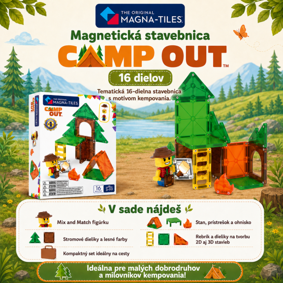 Magnetická stavebnice Camp Out 16 dílků Magna-Tiles