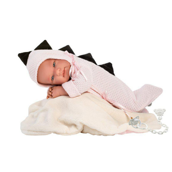 Obleček pro panenku miminko New Born velikosti 43-44 cm Llorens 1dílný růžový