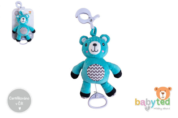 Natahovací hrací strojek plyš 30 cm závěs na postýlku/kočárek Babyted