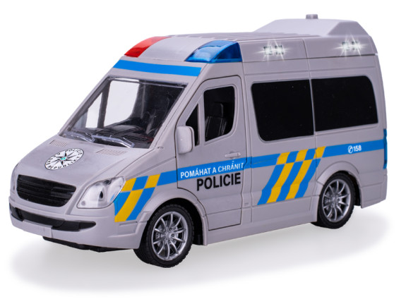 Auto policie CZ 21,5 cm 1:20 na setrvačník na baterie se světlem a zvukem