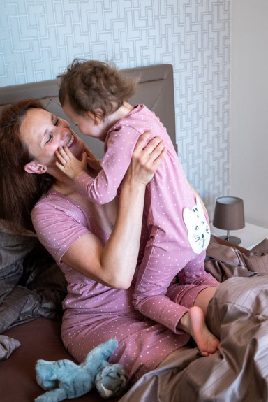 Dětský rostoucí overal Kočka Dots růžový Moniel