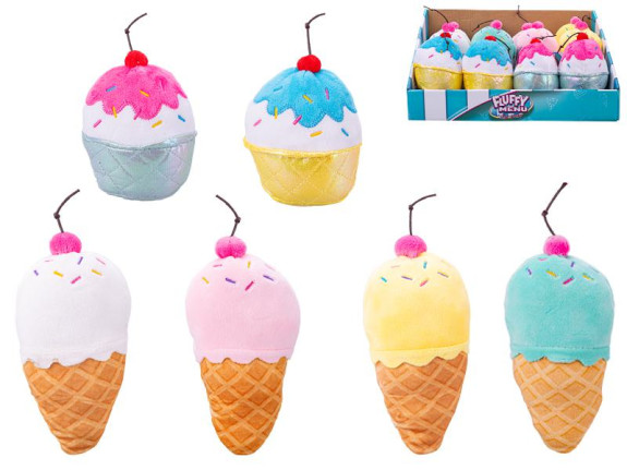 Fluffy Menu zmrzlina/cupcake plyšový 16/12 cm